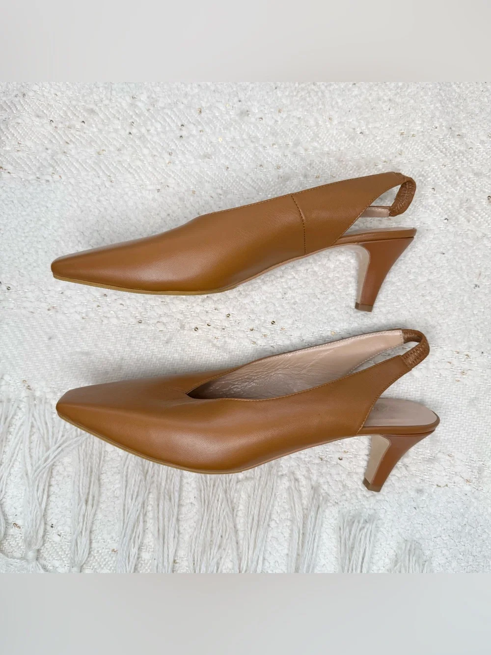 Kachorovska heels light brown leather slingback dress shoes size 8